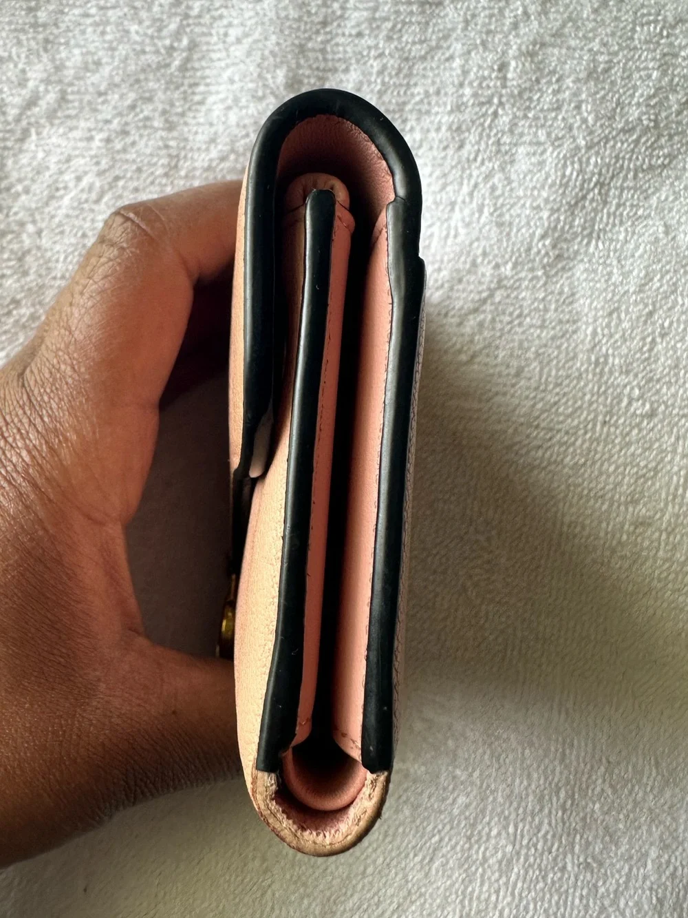 Christian Dior Saddle Compact Wallet Pink Leather